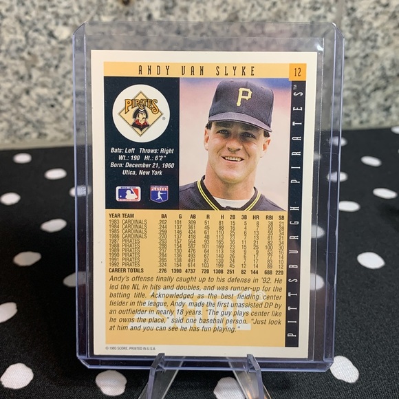 Andy Van Slyke 3 Cards Pittsburgh Pirates All Star Hall of Fame Center Perfect - Picture 8 of 8